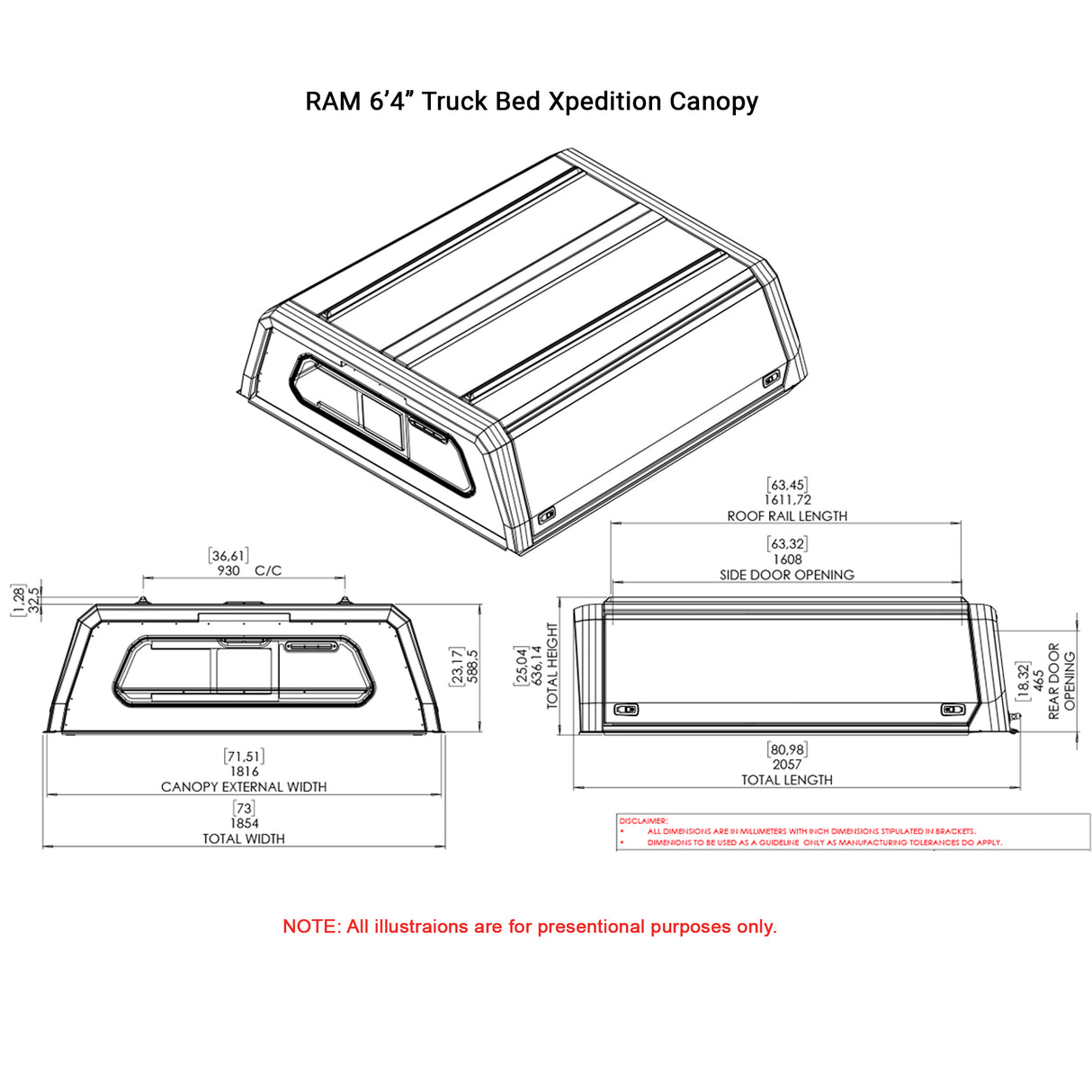 RAM 6'4" Truck Bed Xpedition CapRax Canopy by Rhinoman - The Bush Company