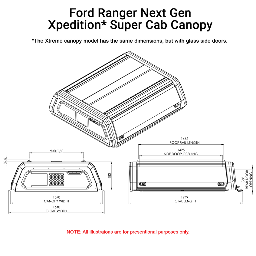 Ford Ranger Next Gen Super Cab Xpedition CapRax Canopy by Rhinoman - The Bush Company
