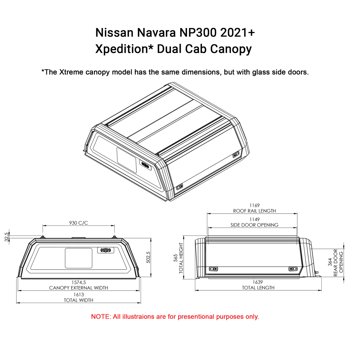 Nissan Navara NP300 2021+ Dual Cab Xtreme CapRax Canopy by Rhinoman - The Bush Company