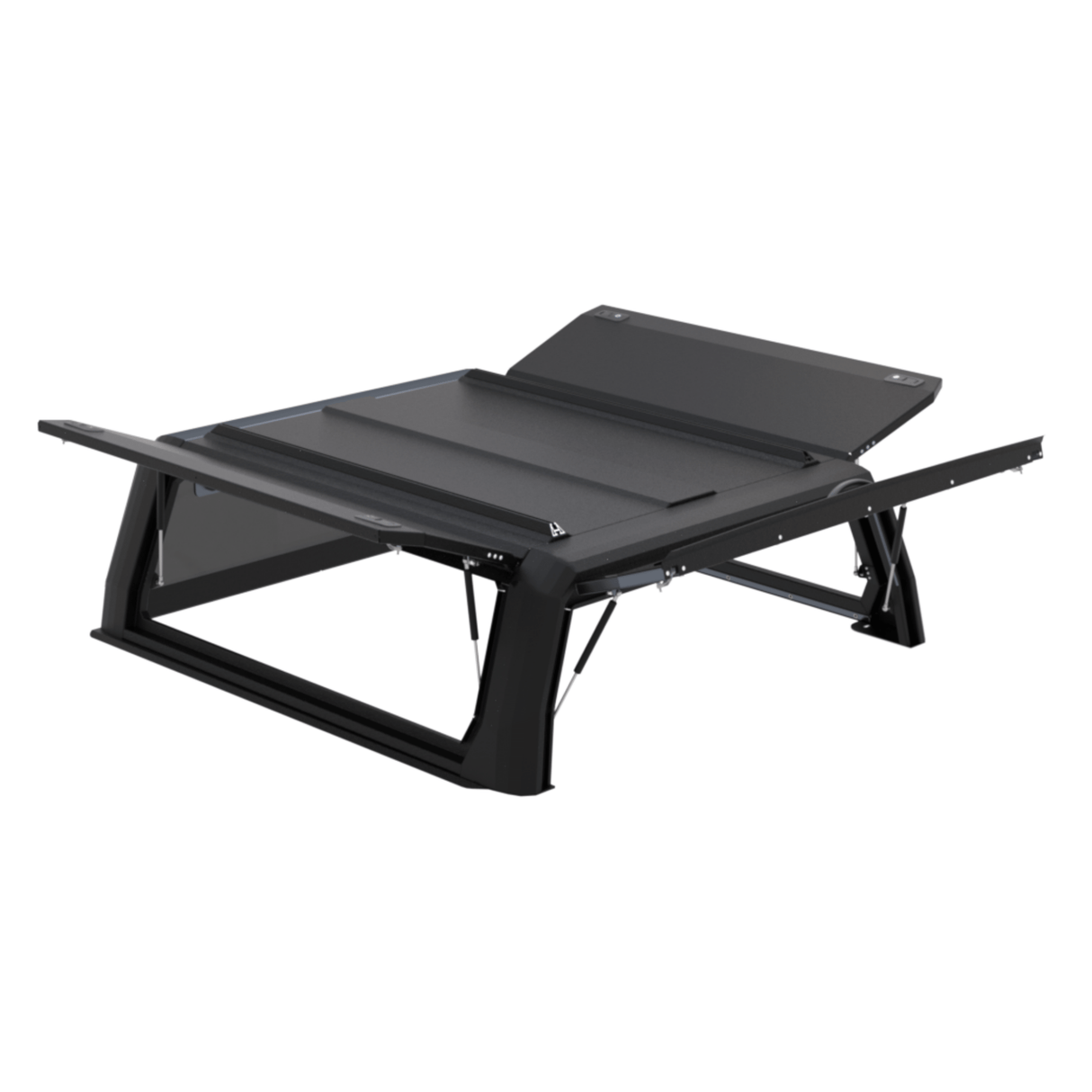 Interior access of Xpedition CapRax Canopy fitted to 2023 Amarok, gullwing doors open