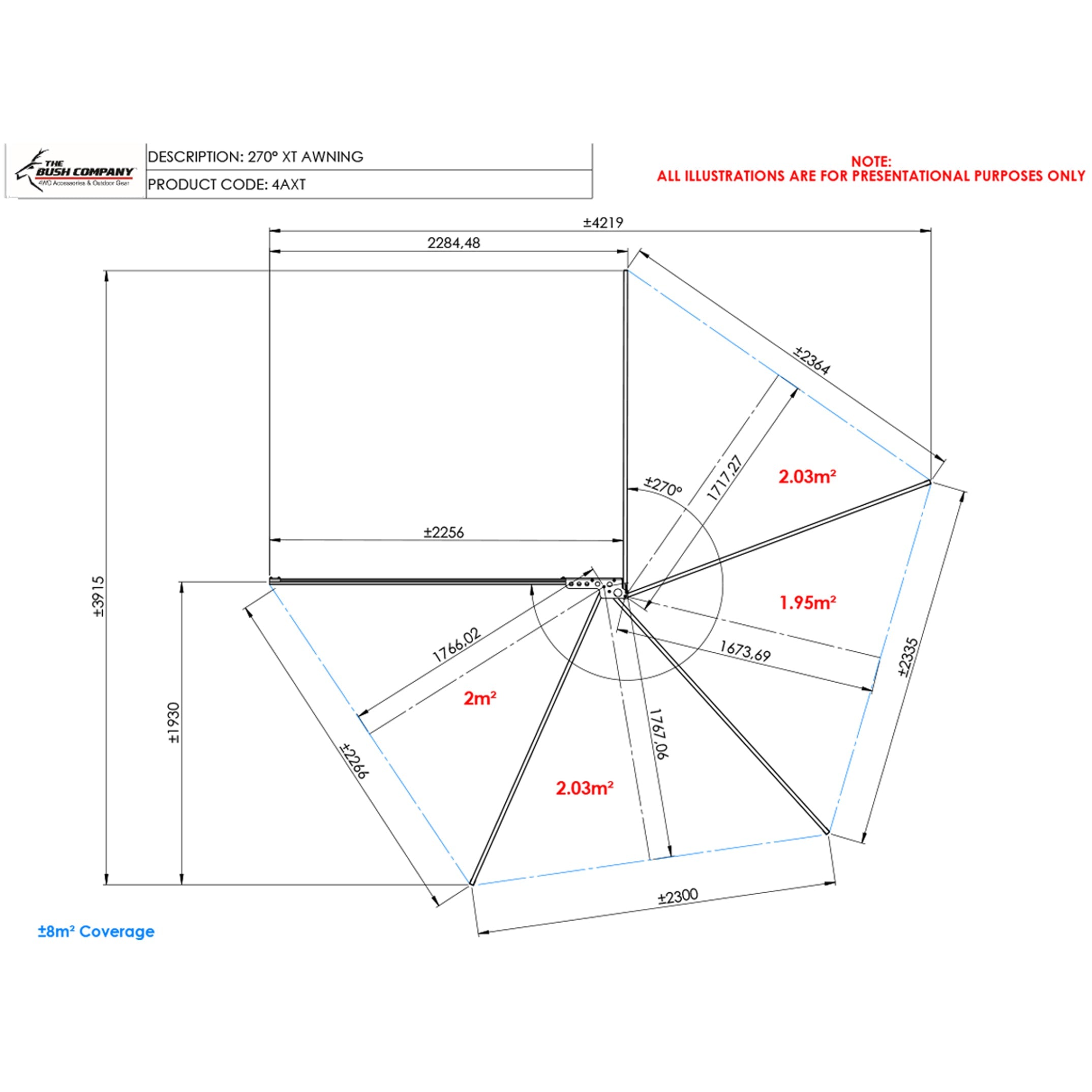 270 XT Awning Mk2 | Freestanding 270° 4x4 Awning – The Bush Company