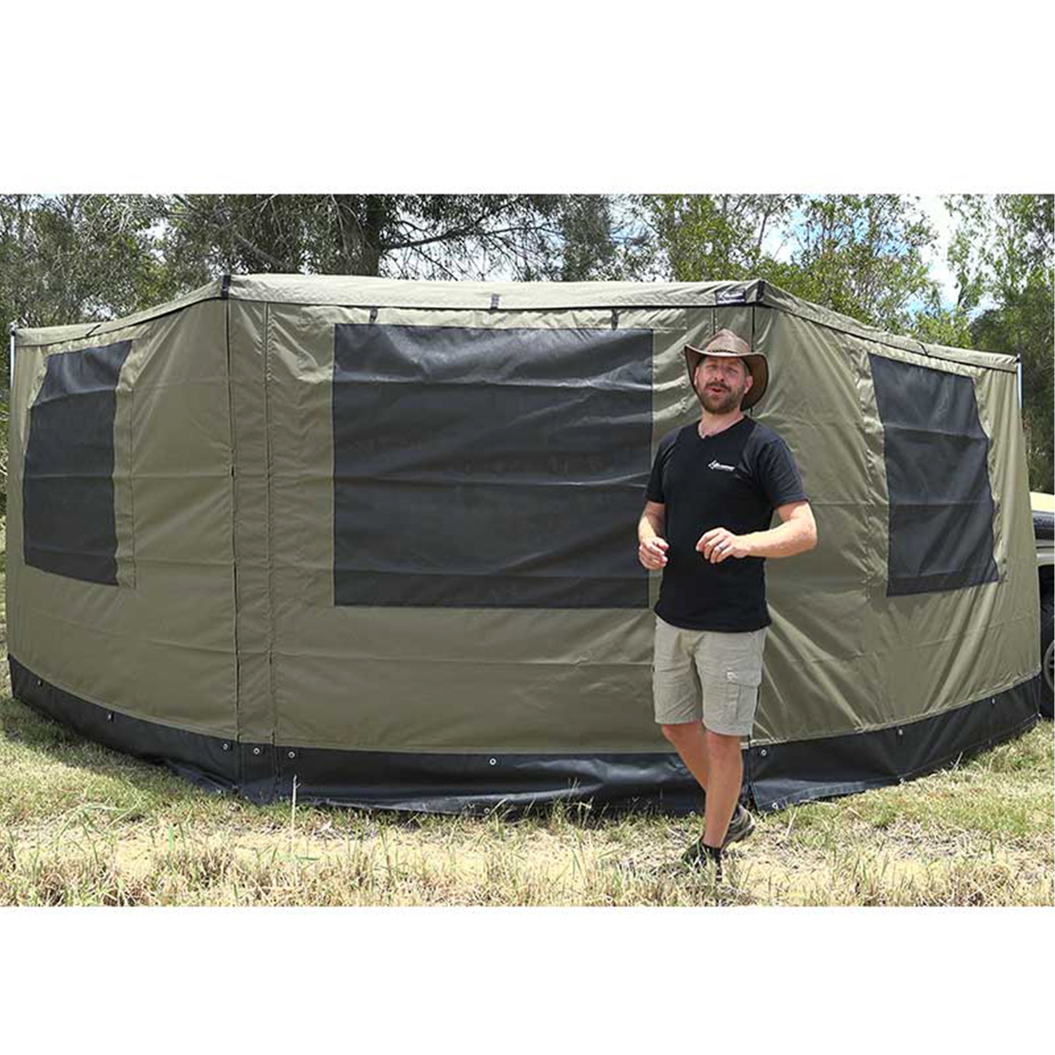 Wall Kit for 180 XT MAX Awning | Canvas Privacy Panels – Bush