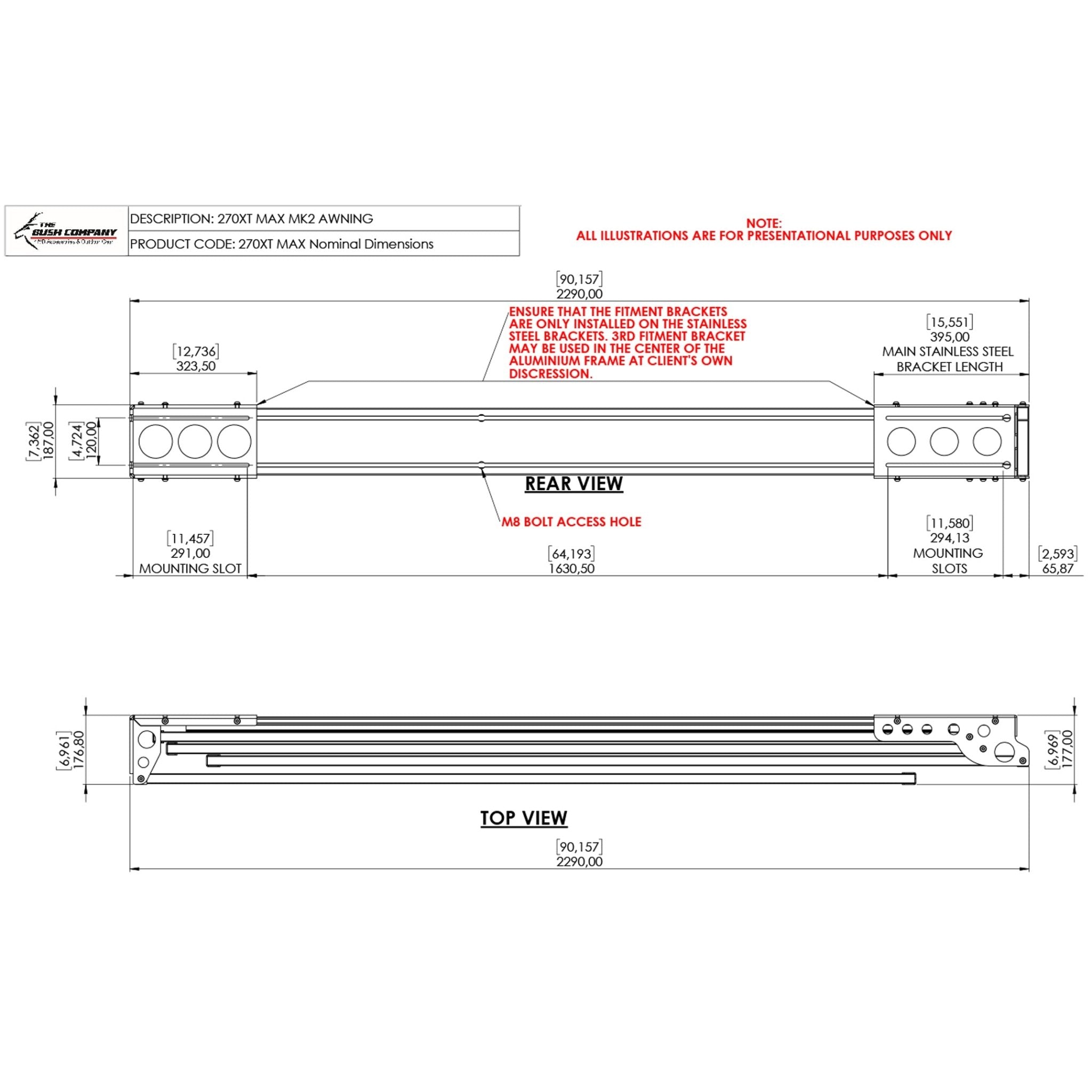 ニックス　キャンパーページ 270 XT MAX Awning Mk2 | Freestanding 270° 4WD Awning – Bush
