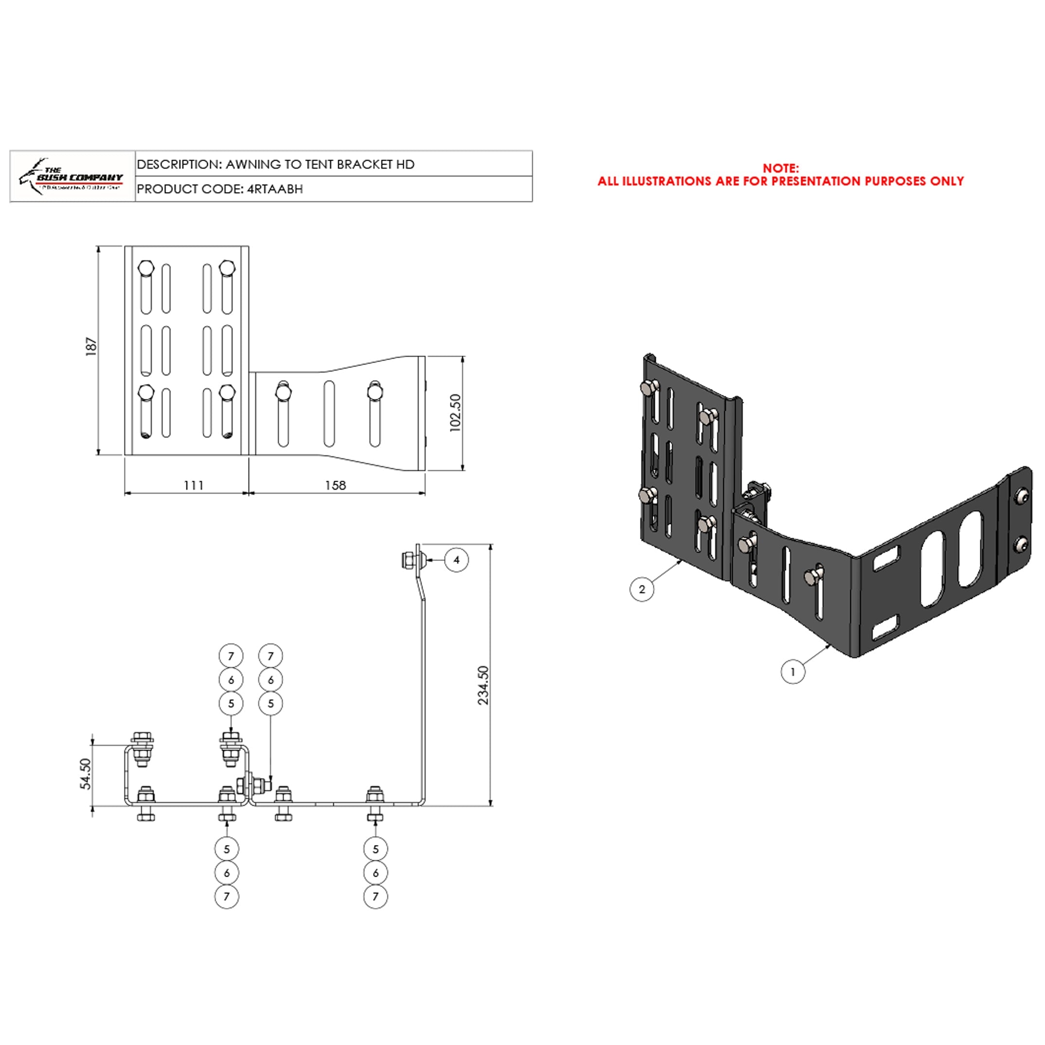 ☆monta☆ページ Awning To Tent Bracket | Stainless Steel Mount for Rooftop Tents