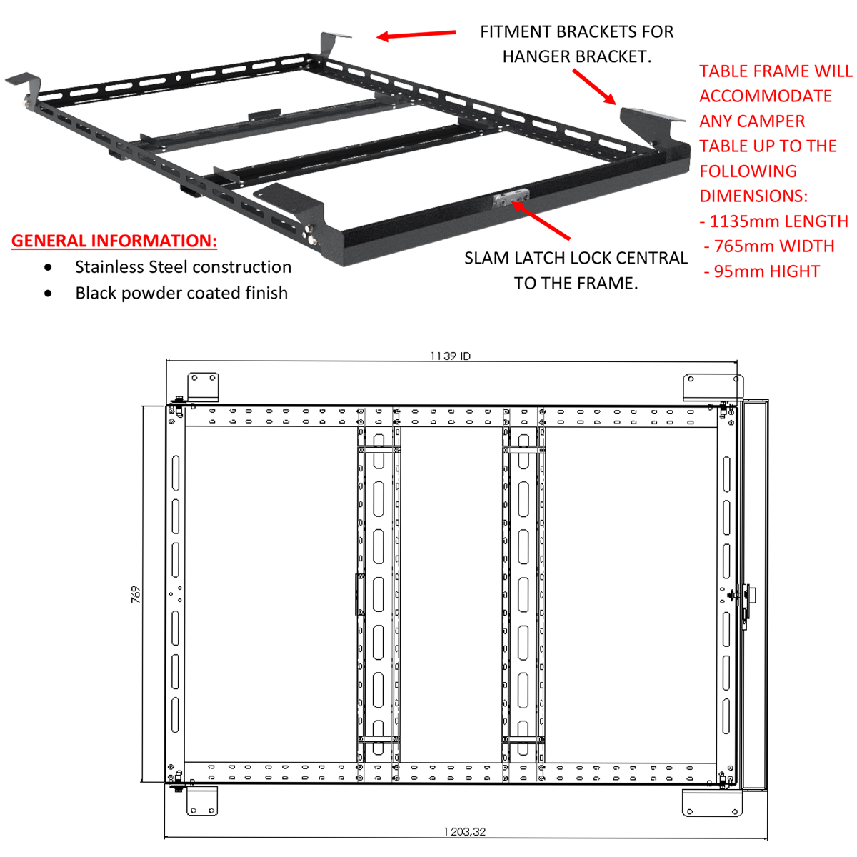 Canopy Table and Frame