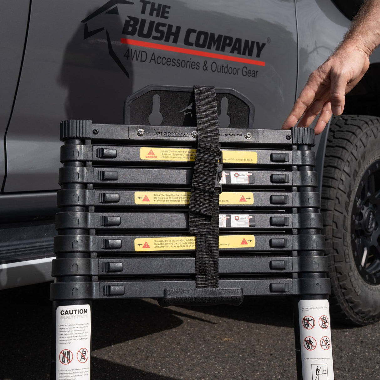 Compact Telescopic Ladder - Angled Steps - The Bush Company