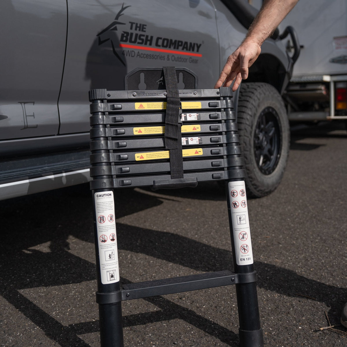 Compact Ladder Rack Compact Telescopic Ladder | Lightweight 4WD Tent Access | 150Kg Rated ...