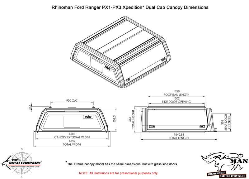 Mazda BT - 50 2011 - 2020 Dual Cab Xpedition Caprax Canopy by Rhinoman - The Bush Company