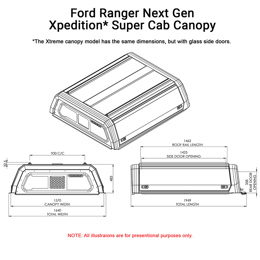 Ford Ranger Next Gen Super Cab Xpedition CapRax Canopy by Rhinoman - The Bush Company
