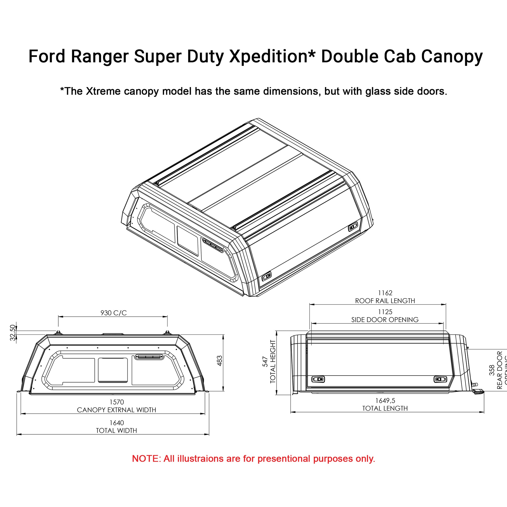 kopanda2／4 CapRax Xpedition Canopy | Ford Ranger SUPER DUTY Dual Cab Ute