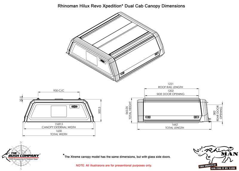 Toyota Hilux 2015 - on Dual Cab Xtreme CapRax Canopy by Rhinoman - The Bush Company