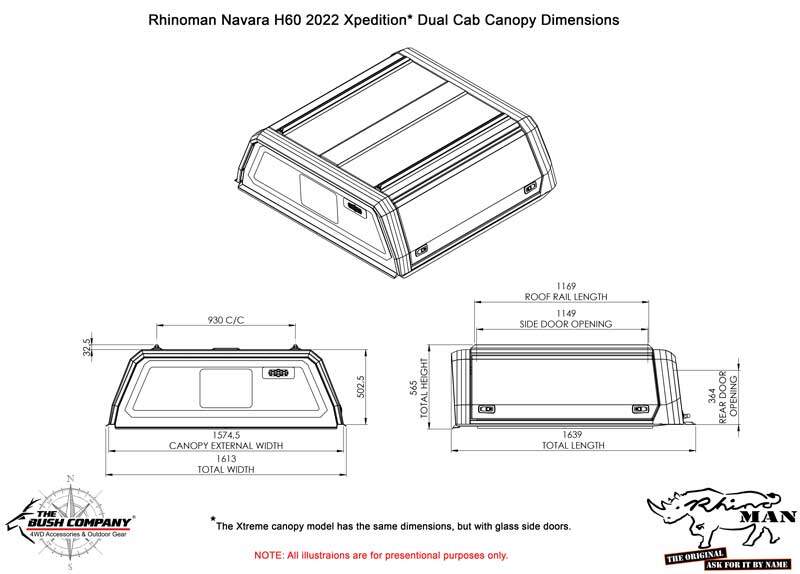 Nissan Navara NP300 2021+ Dual Cab Xtreme CapRax Canopy by Rhinoman - The Bush Company