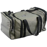 Large 86L duffle bag, closed, showing its zippered end pockets and carry handles