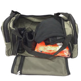 Large 86L duffle bag packed with boots, a jumper and hi-vis workwear