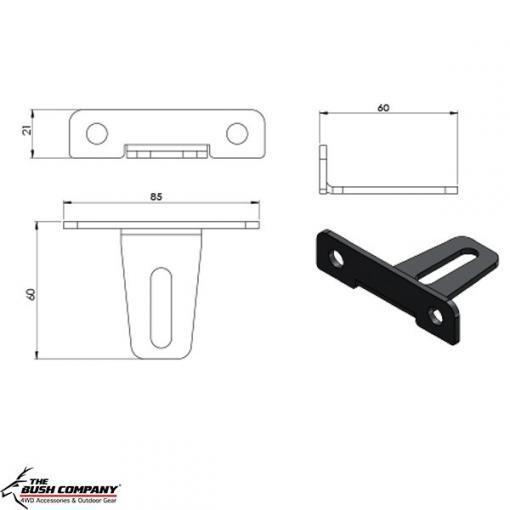 Flush Mount Bracket - line drawing