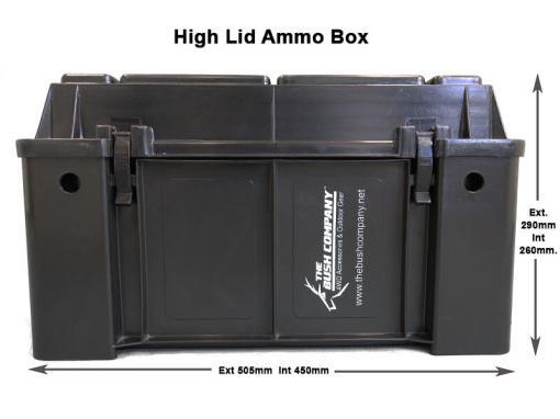 High Lid Ammo Box Side View With Dimensions