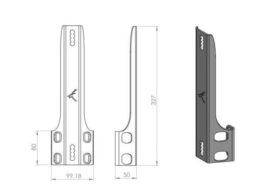 MAXTRAX Side Mount Bracket - line drawing